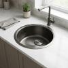 Pure.Sink Rondo Gun metal Round Sink, Flush-Mount, Under-Mount, and Top-Mount, 37 cm PRN38-61
